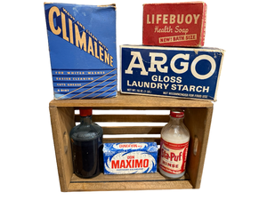 lot 76 image: Vintage Laundry Products & Crate