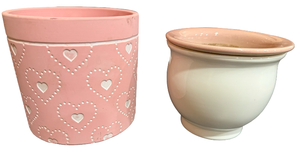 lot 82 image: Pink & White Planters