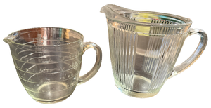 lot 89 image: Vintage Clear Glass Measuring Cup & Pitcher