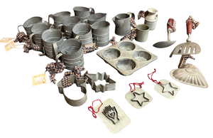 lot 96 image: Galvanized Mini Ornaments - 22 Pieces