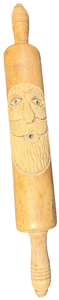 lot 3A image: Hand-carved Folk Art Wood Rolling Pin - Signed by Earl Houck