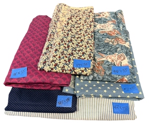 lot 30A image: Variety of 6 High Quality Fabrics - Includes A Rabbit Printed Piece