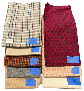 lot 32A image: 8 Pieces of High Quality Fabrics - Neutrals & Reds