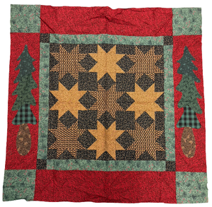 lot 1 image: Handmade Patchwork Country Rustic Theme Quilt Top Wall Hanging