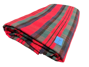 lot 68A image: Large Piece of Red, Green & Black Fabric