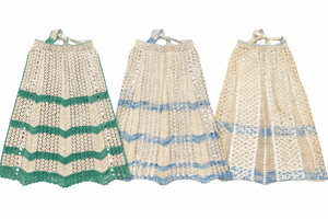 lot 111 image: Three Vintage Crocheted Aprons