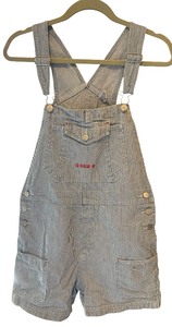 lot 117 image: Vintage 1990s B.U.M Stripped Denim Short Overalls - Size Medium