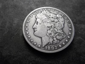 lot 9 image: 1882 CC Morgan Silver Dollar
