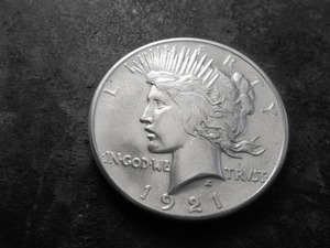 lot 46 image: 1921 Peace Silver Dollar High Relief
