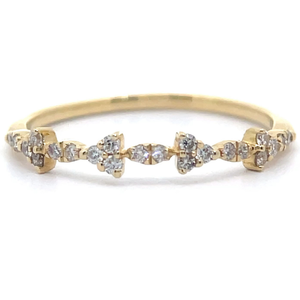 lot 14 image: 0.17 Carat Natural Diamond Snowflake Stacking Ring in 14k Yellow Gold VIDEO