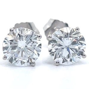 lot 16 image: 1.85 Carat Diamond Round Solitaire Stud Earrings in 14k White Gold w EGL Report VIDEO