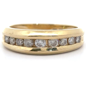 lot 38 image: Estate 0.25 Carat Natural Diamond Channel Eternity Ring in 14k Gold VIDEO