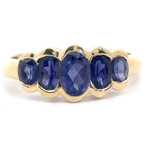 lot 39 image: Iolite Checkerboard Oval Estate Ring in 14k Yellow Gold VIDEO