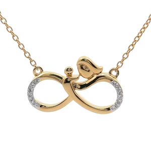 lot 54 image: Natural Diamond Infinity Symbol Layering Necklace Retail $95 VIDEO
