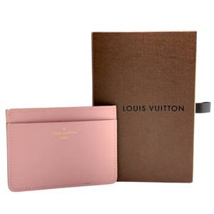 lot 18B image: Louis Vuitton Pink Leather Card Holder with Box Pre-Owned Retail $450