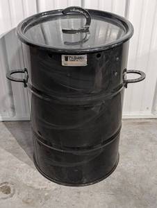 lot 5 image: Pit Barrel Cooker Co. Drum Smoker with Mesquite Wood Chunks & Barbecue Guides