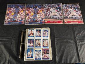 lot 20 image: Baseball Card Binder - Dwight Gooden, Roger Clemens & Nolan Ryan (1980s)