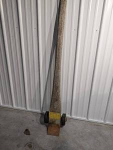 lot 75 image: Moving Equipment Co. Dolly - Vintage Wood-Handle, Dual Wheels