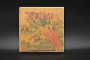 lot 63 image: Vintage Produce Art Rhubarb Crate Label