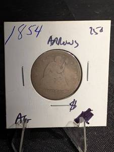 lot 78 image: 1854 Seated Liberty Quarter