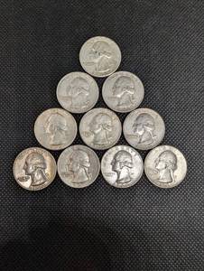 lot 123 image: Washington Quarters 1957-1964 90% Silver (Lot of 10)