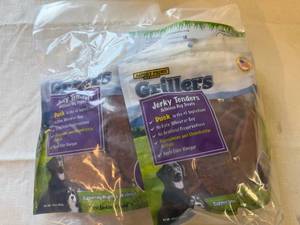lot 24 image: 3pkx 16oz Grillers Dog Jerky Tenders-Duck