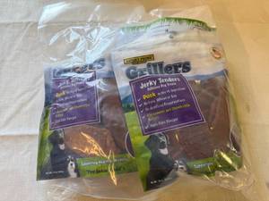 lot 25 image: 3pkx 16oz Grillers Dog Jerky Tenders-Duck