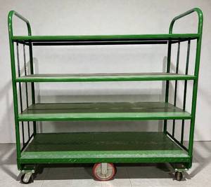MSRP $1,200 – Uline Heavy-Duty Rolling Shelf Cart, 4-Tier Steel Industrial Utility Cart U-Boat Style Platform Truck, Approx 60″W x 24″D x 61″H, Welded Steel Frame, Heavy-Duty Casters, Ideal for Warehouses Manufacturing &amp; Facilities