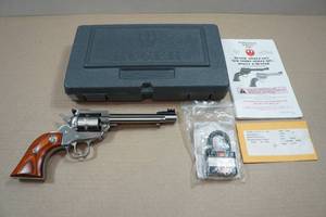 lot 1A image: 2012 Ruger Single-Ten .22 LR Single-Action Stainless Steel Revolver - 5.5 Barrel