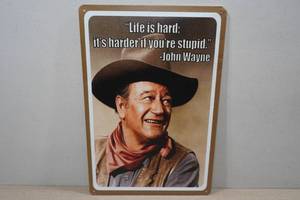 lot 144 image: Vintage Style Metal Sign - John Wayne