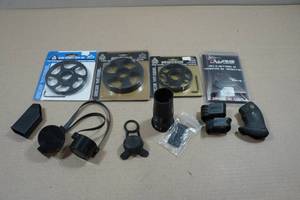 lot 160 image: Assorted Gun Parts - Side Wheels, Sight Parts, Scope Covers