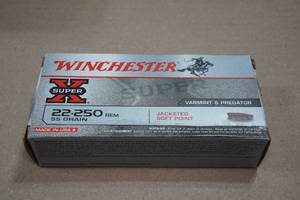 lot 225 image: 20 Winchester Super-X .22-250 Rem 55 Gr JSP Ammo