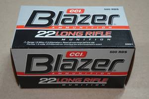 lot 246 image: 500 CCI Blazer .22 LR 40 Gr LRN Ammo