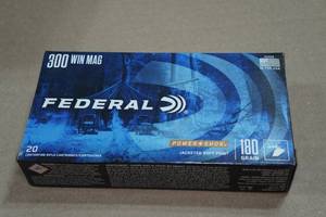lot 262 image: 20 Federal Power-Shok .300 Win Mag 180 Gr JSP Ammo