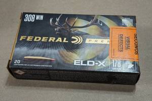 lot 265 image: 20 Federal .308 Win 178 Gr ELD-X Ammo