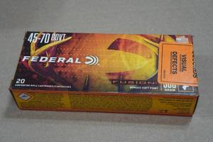 lot 266 image: 20 Federal Fusion .45-70 Govt 300 Gr Bonded SP Ammo