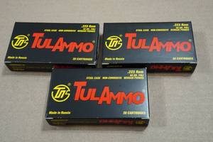 lot 278 image: 60 TulAmmo .223 Rem 55 Gr FMJ Steel Case Ammo