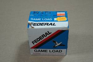 lot 283 image: 25 Federal Game Load 20 Gauge 2-34 7.5 Shot Shotshells