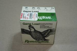 lot 284 image: 25 Remington Game Load 20 Gauge 2-34 7.5 Shot Shotshells