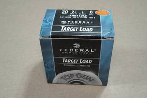 lot 293 image: 25 Federal Top Gun 20 Gauge 2-34 8 Shot Shotshells