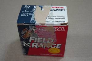 lot 296 image: 25 Federal Field & Range 20 Gauge 2-34 8 Shot Shotshells