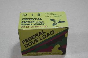 lot 305 image: 20 Federal Dove Load 12 Gauge 2-34 8 Shot Shotshells