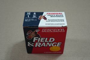 lot 309 image: 25 Federal Field & Range 12 Gauge 2-34 6 Shot Shotshells