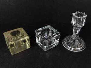 Glass Candle Holders Set - 3 Pieces