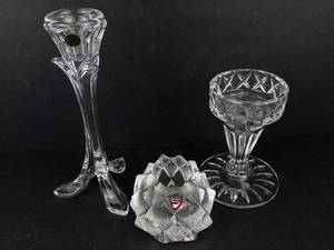 Orrefors Nimbus Votive Candle Holder - Bandol Lead Crystal - Block Crystal Candlestick
