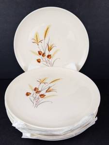 Taylor Smith & Taylor Ever Yours Autumn Harvest Dinner Plates 10 inch (Lot of 8)