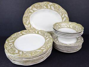 Meakin Renaissance English Dinnerware Set - 8 Dinner Plates, 8 Small Plates, 4 Bowls, 1 Platter