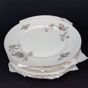 Union T Rose Pattern Dinner Plates (Lot of 6)