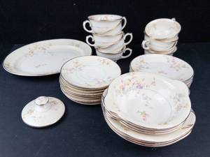 Pope-Gosser Clementine China Dinnerware Set - Teacups, Saucers & Plates