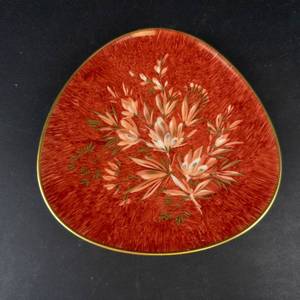 Rosenthal 2430 Handgemalt Plate - Red Floral on Gold Rim
